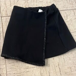 Zara Black Asymmetrical Wrap Skort Mini